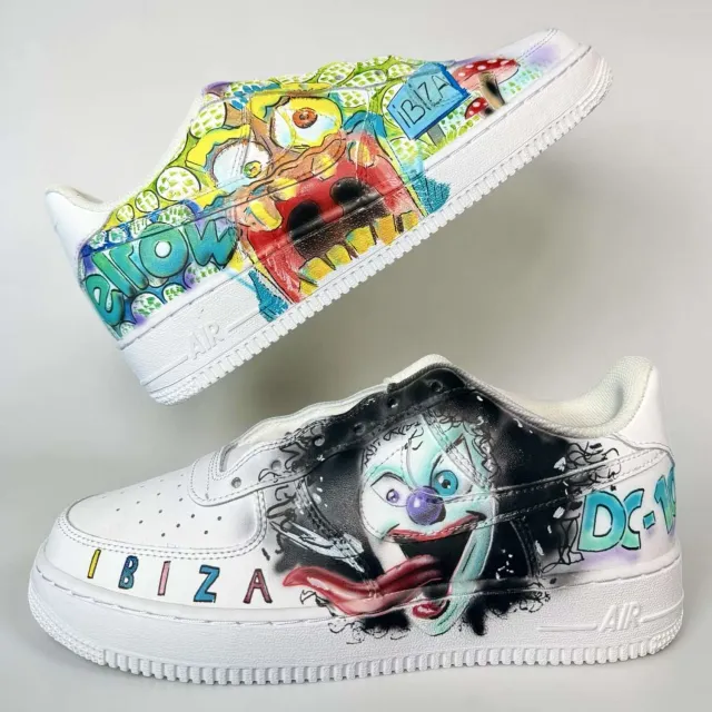 Never Say Never Air Force 1 Elrow DC-10 Ibiza sneakers dipinte