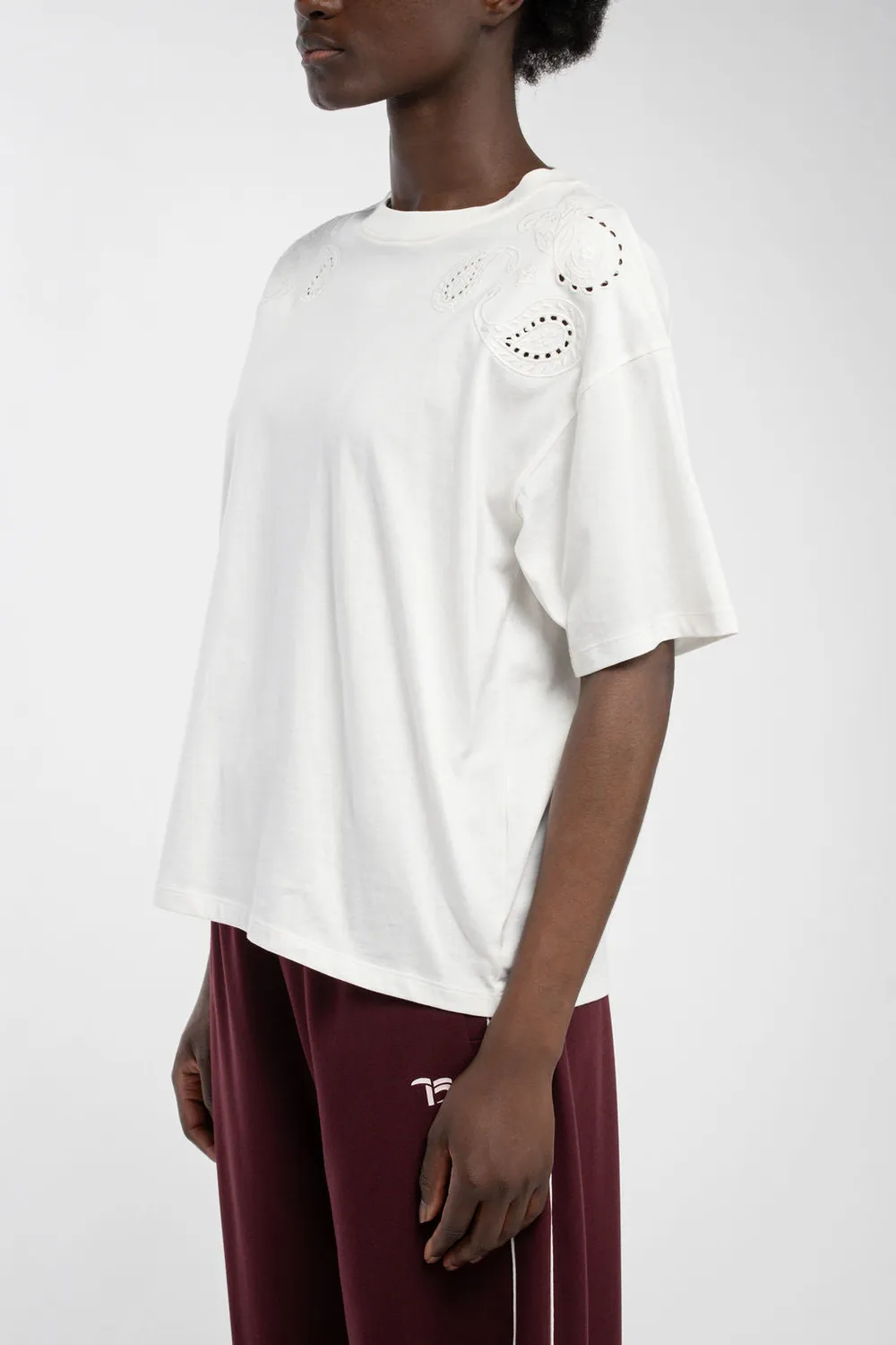 Teddy Smith T-Lyana MC Middle White t-shirt donna bianca oversize
