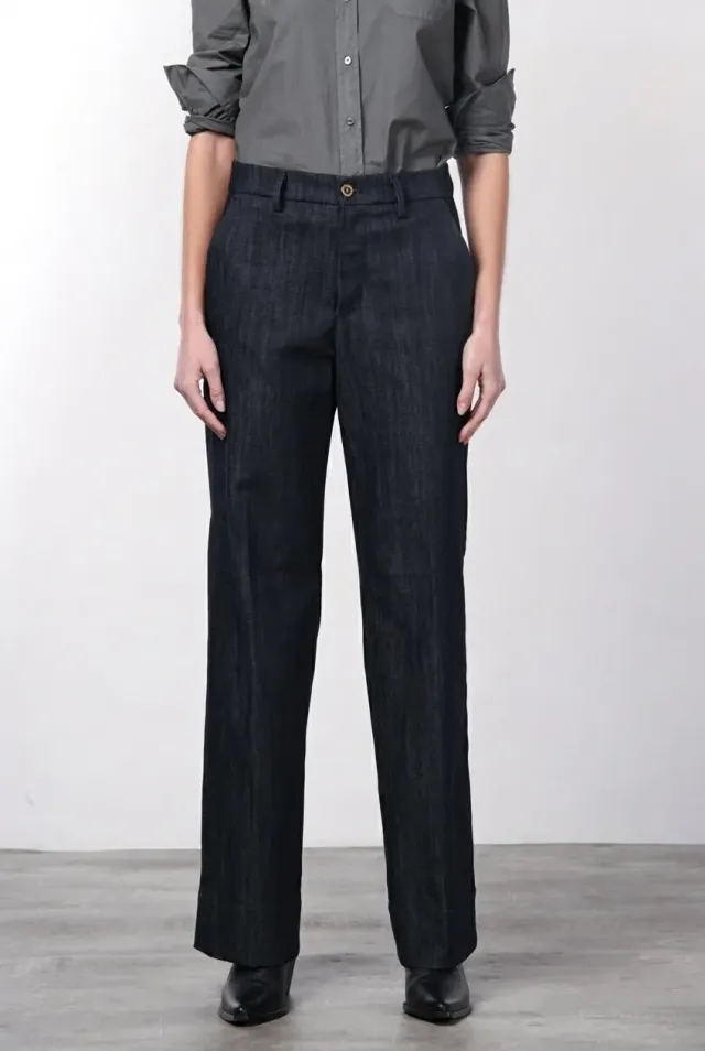 Mason's New York Studio pantalone chino donna straight blu navy