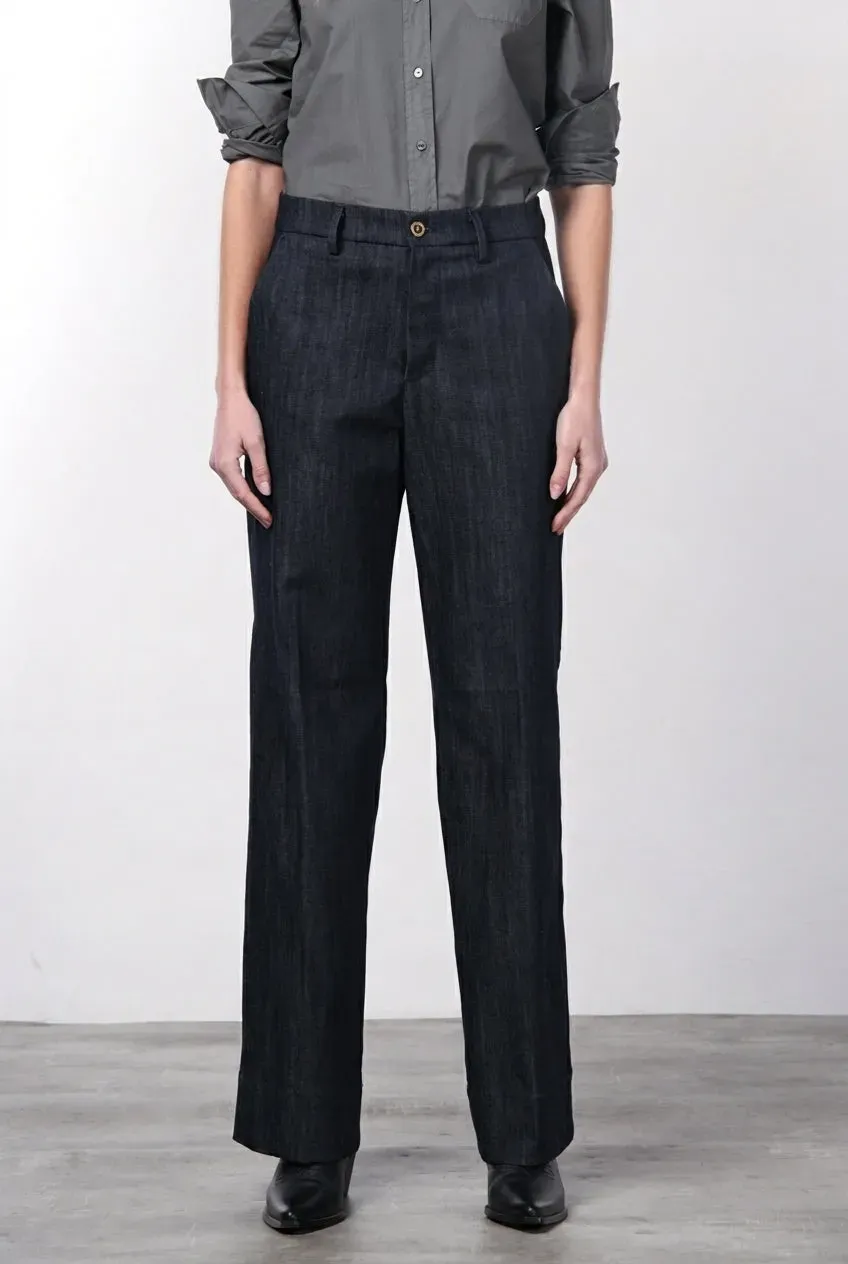 Mason's New York Studio pantalone chino donna straight blu navy