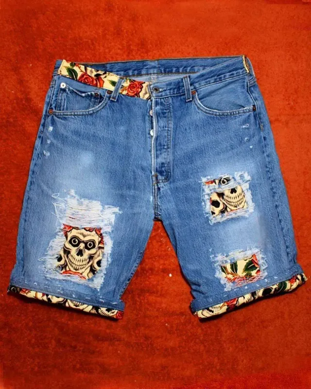 Never Say Never bermuda Levis vintage teschi rose short jeans