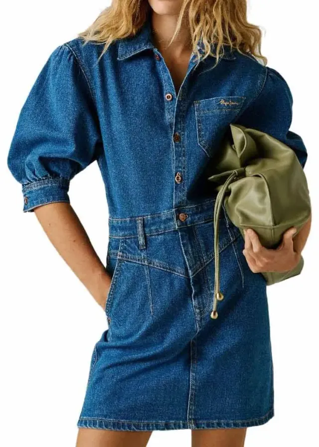 Pepe Jeans Gracie vestito denim donna M blu medio stretch