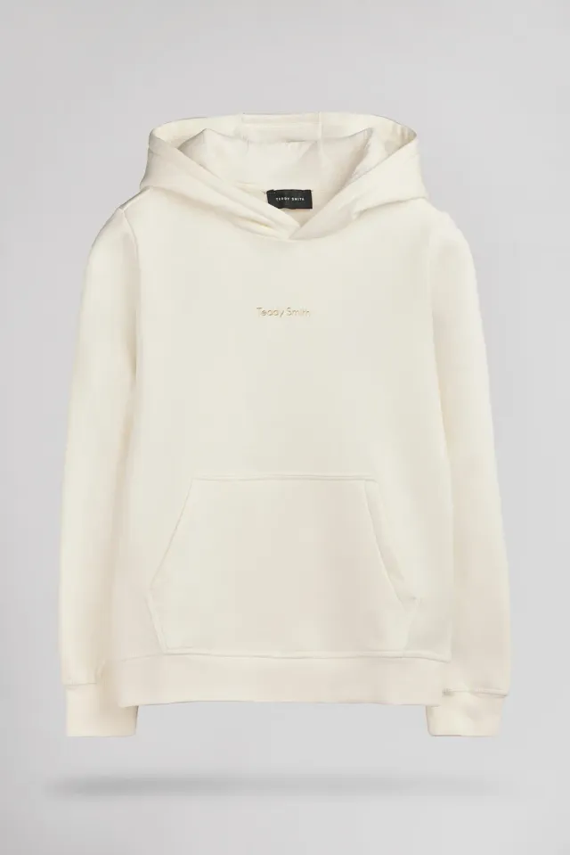 Teddy Smith S-Solene JR felpa cappuccio middle white bambina