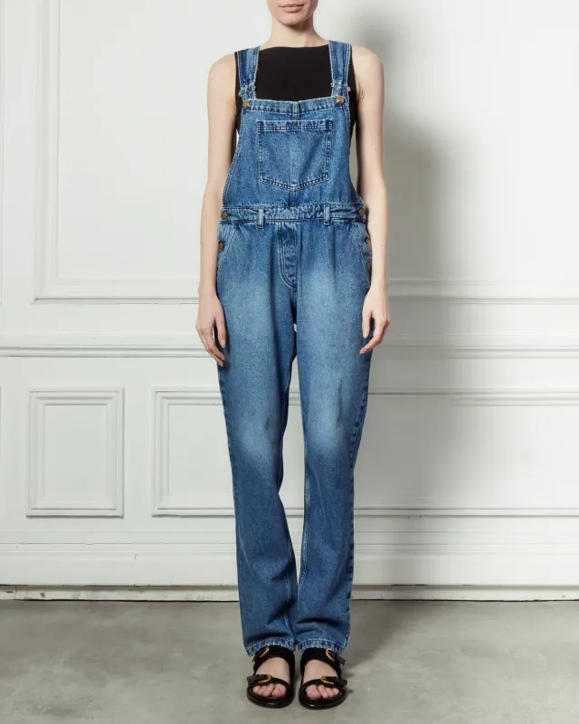 Acquaverde Kora Worn salopette jeans slavata