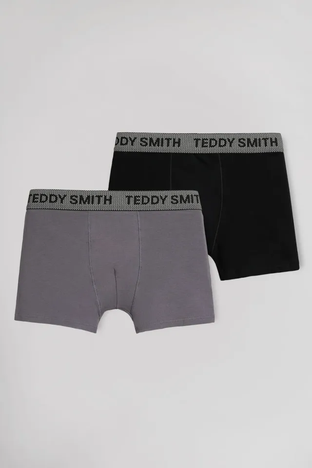 Teddy Smith boxer pack 2 pezzi nero antracite cotone