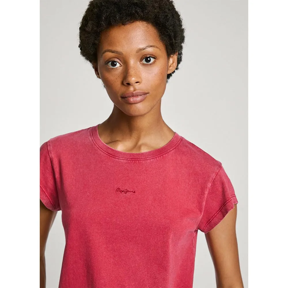 Pepe Jeans Felice T-Shirt Donna Blu Navy Lavato acido