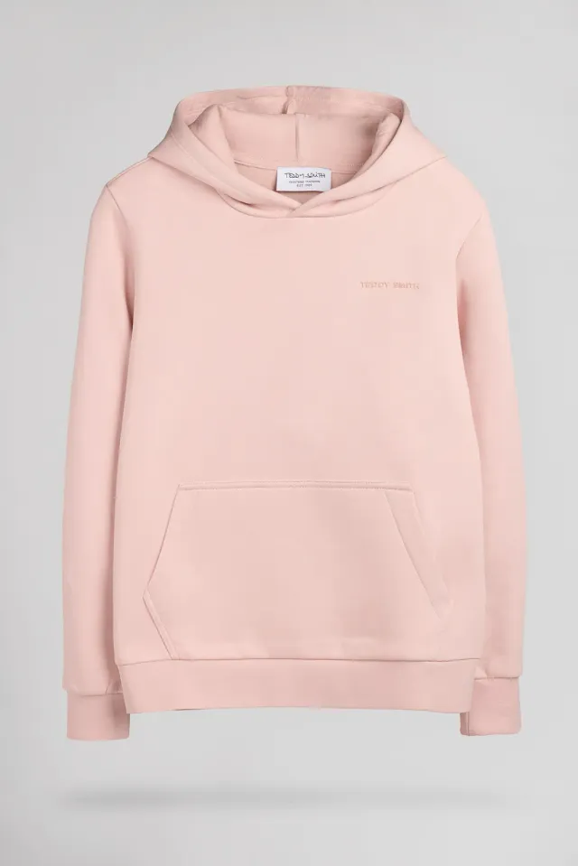 Teddy Smith S-NARK HOODY JR felpa cappuccio rosa pastello