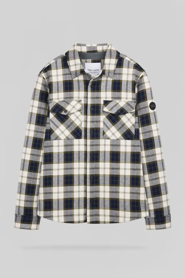 Teddy Smith B-Johan Dark Navy sovracamicia quadri blu