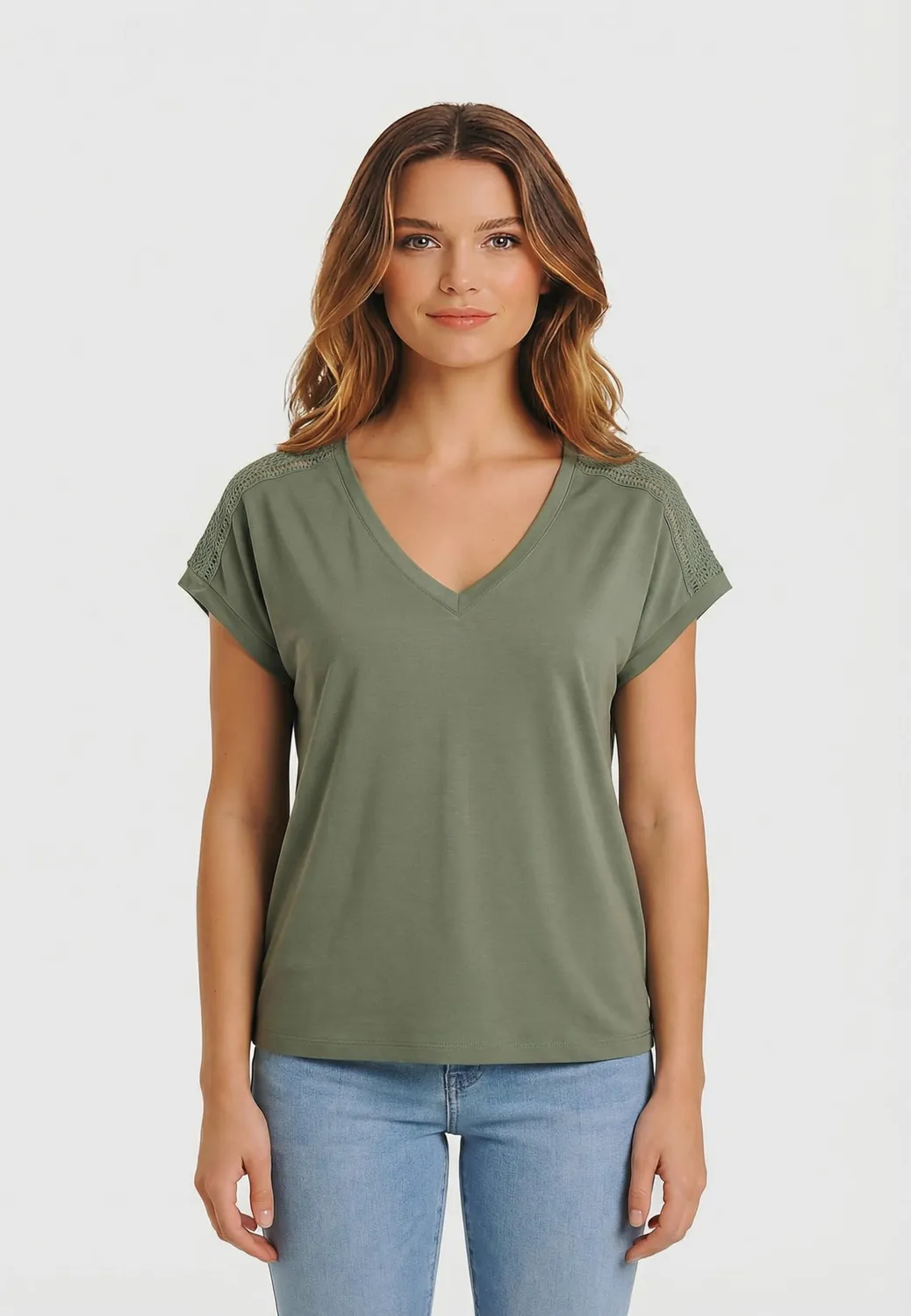 ONLY Onlfree Life top scollo a V pizzo