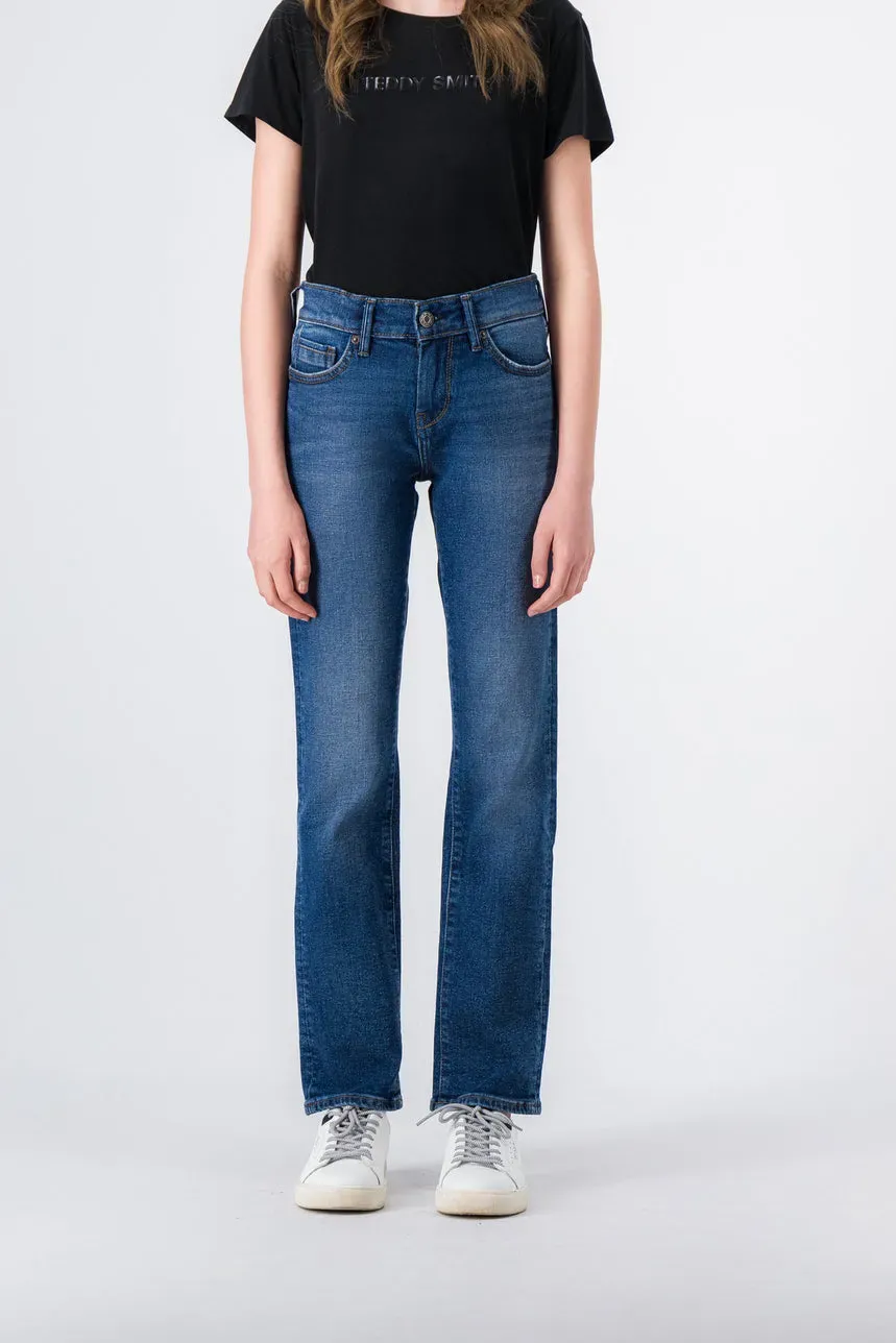 Teddy Smith P-Pepper Jeans Bambina Indaco Elasticizzato