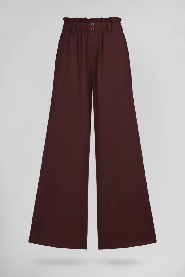 Teddy Smith P-TYLIA pantaloni larghi bordeaux scuro