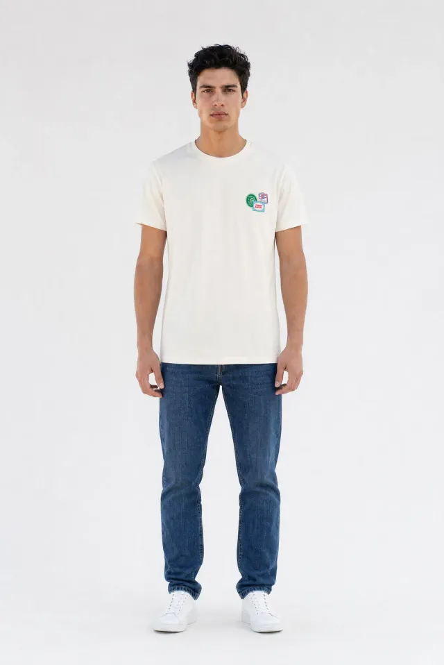 Teddy Smith T-Badges MC t-shirt middle white loose fit