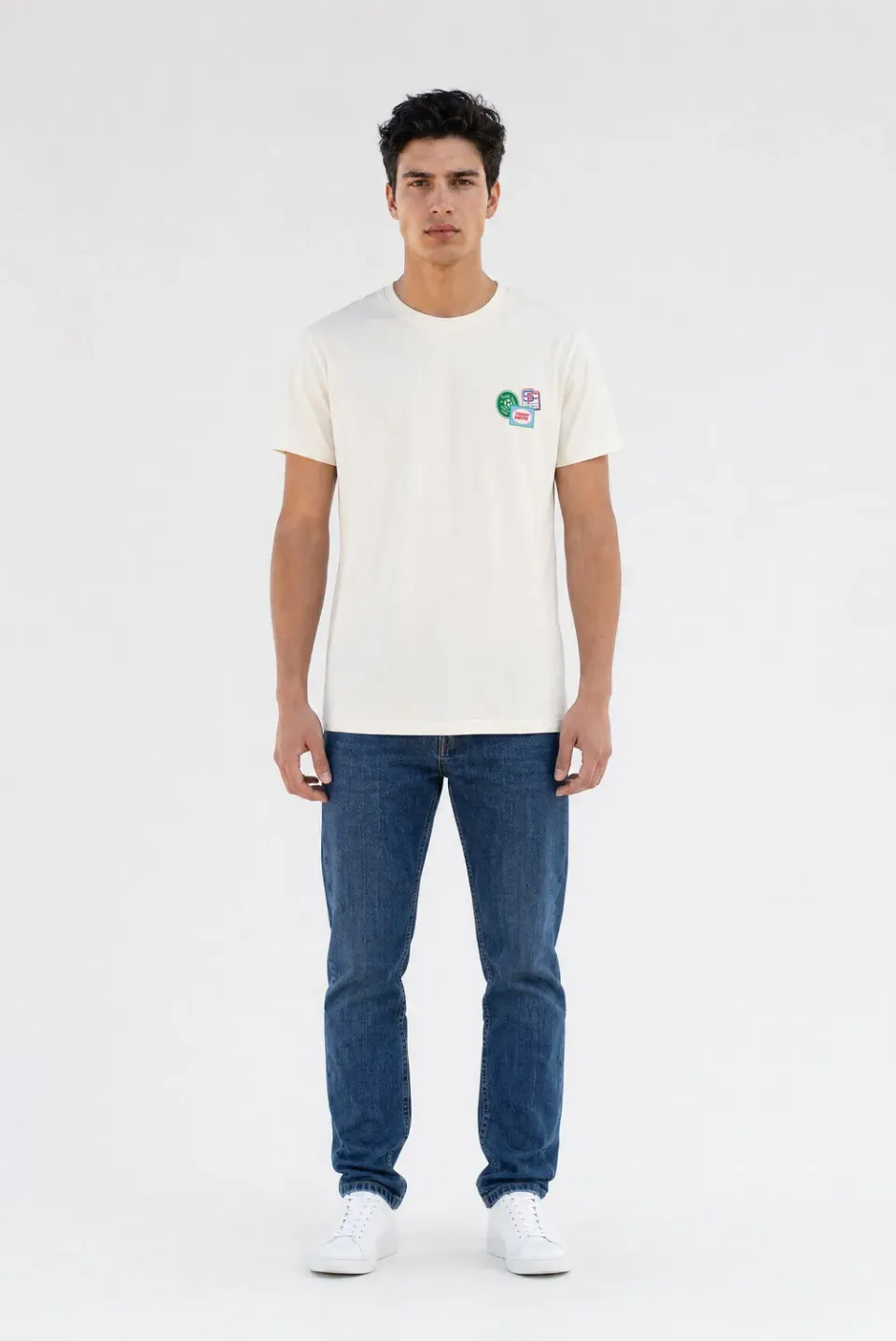 Teddy Smith T-Badges MC t-shirt middle white loose fit