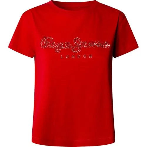 Pepe Jeans Ryleigh T-Shirt Donna Girocollo Paillettes Taglia M