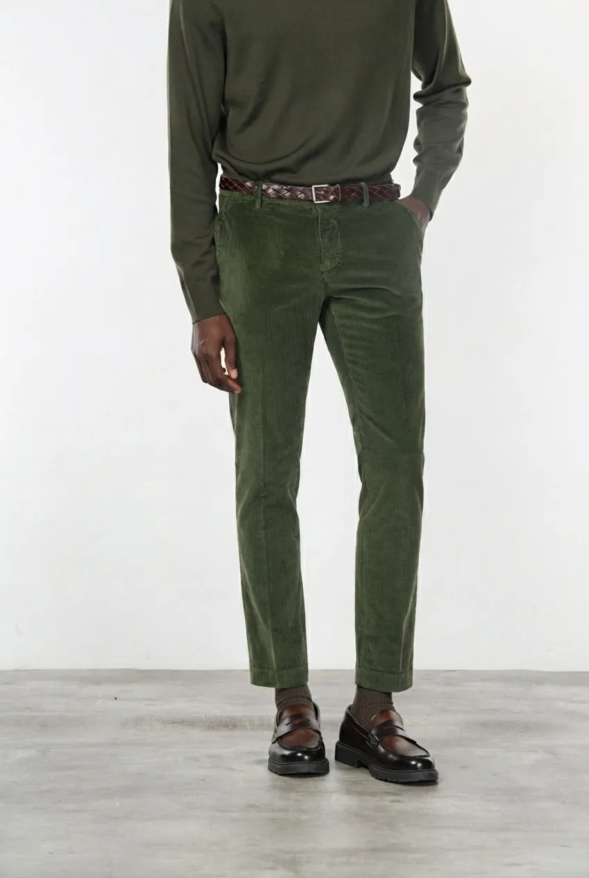 Mason's Milano pantalone chino verde bosco velluto 500 righe