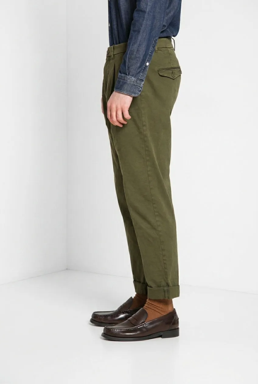 Mason's Pinces pantalone chino oliva relaxed gabardina