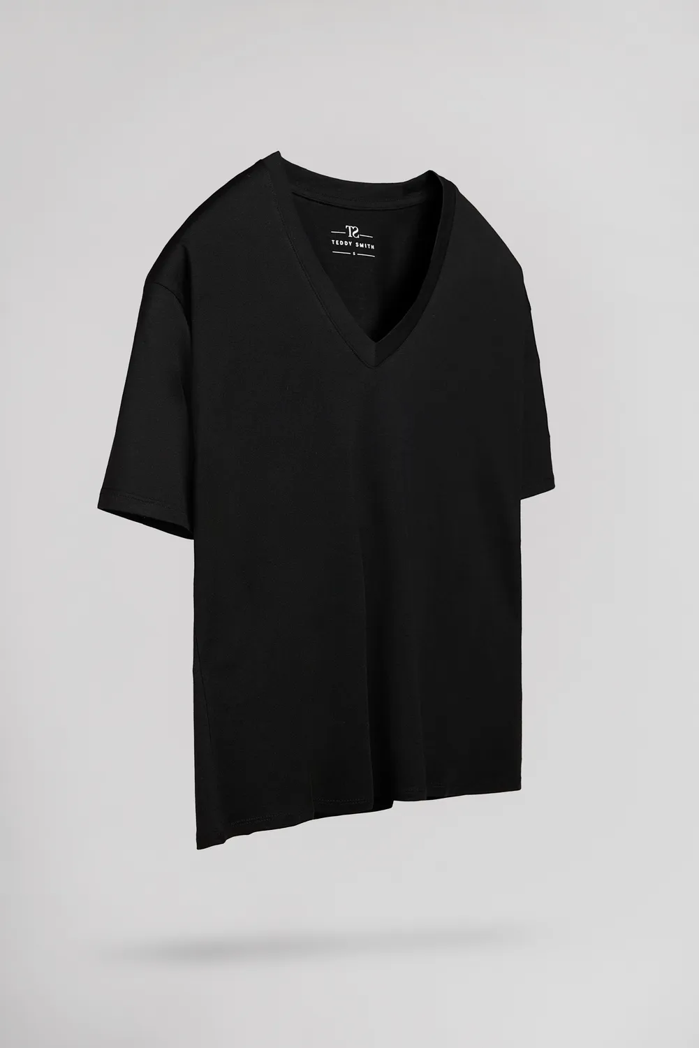 Teddy Smith T-Perle MC T-Shirt Scollo V Nero Modal