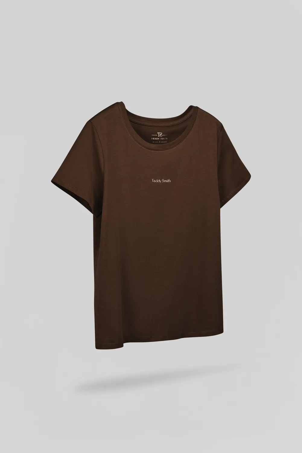 Teddy Smith T-Ribelle T-Shirt Donna Cioccolato Cotone Regular