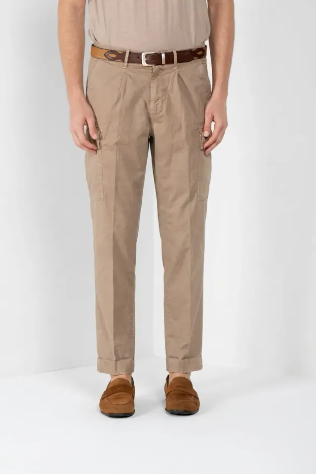 Mason's Boston pantalone cargo uomo kaki relaxed