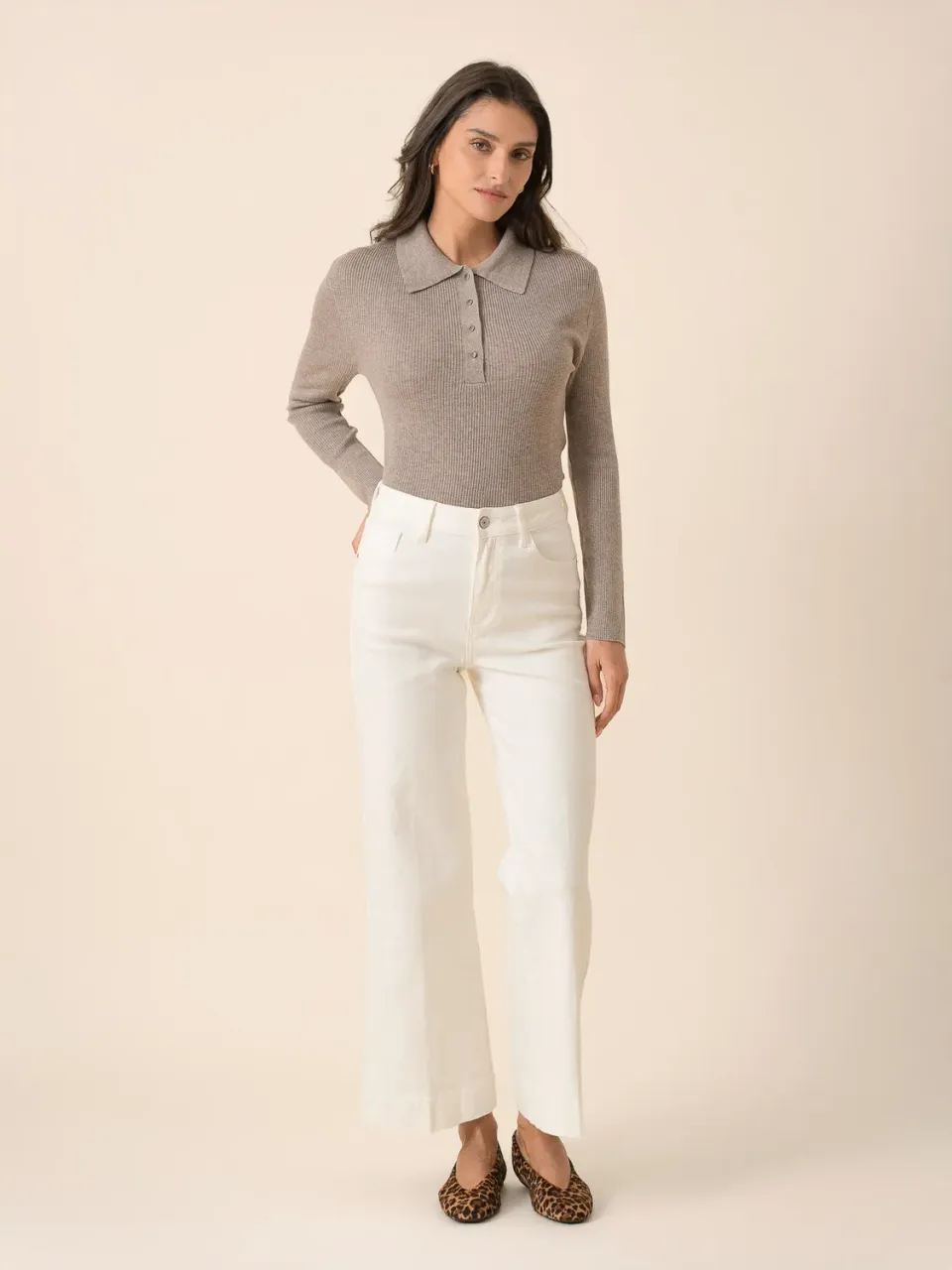 Oraije Vienna jeans wide bianco regular