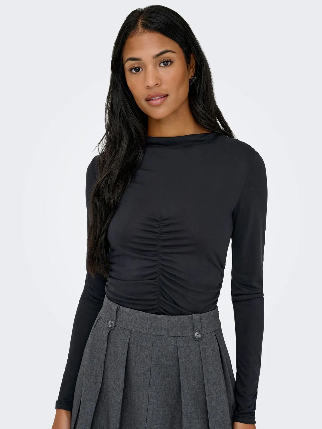 ONLY ONLHANNAH top donna smanicato nero