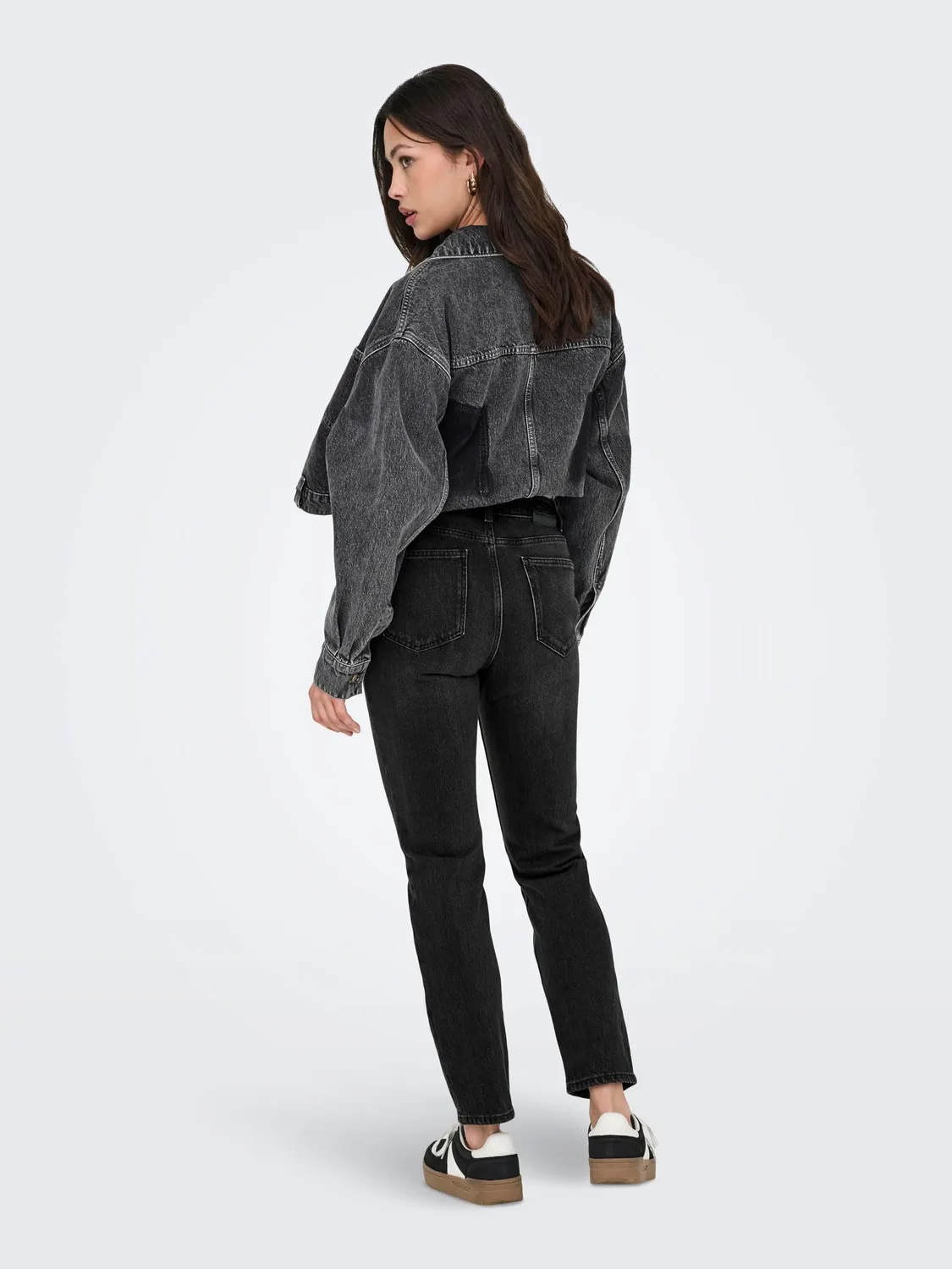 ONLY Onlmila jeans skinny vita alta caviglia grigio