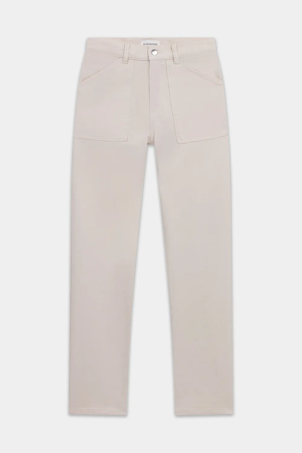 acquaverde Eddy pantalone Cream vita alta largo