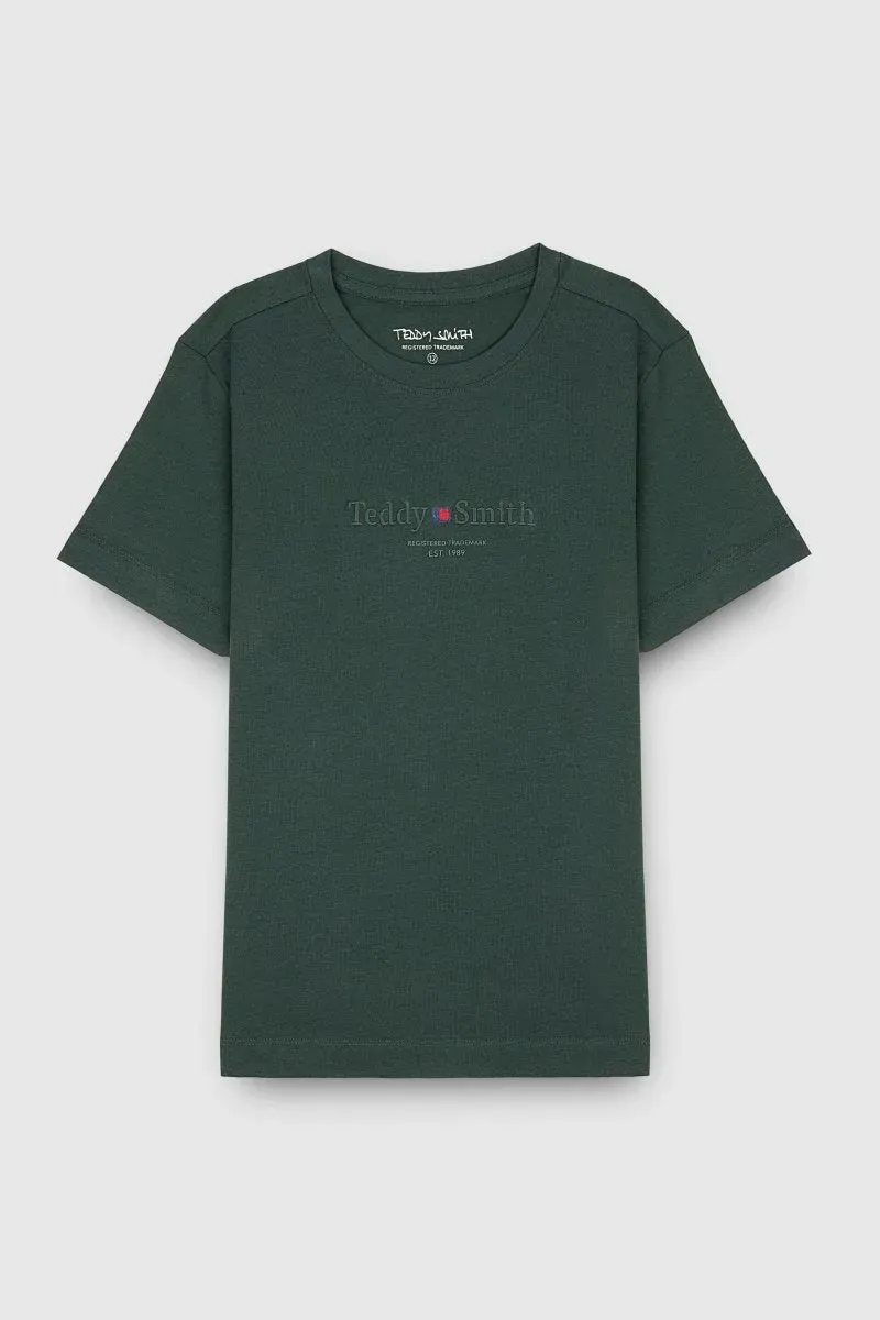 Teddy Smith T-Jim MC t-shirt bimbo vert scarabe cotone