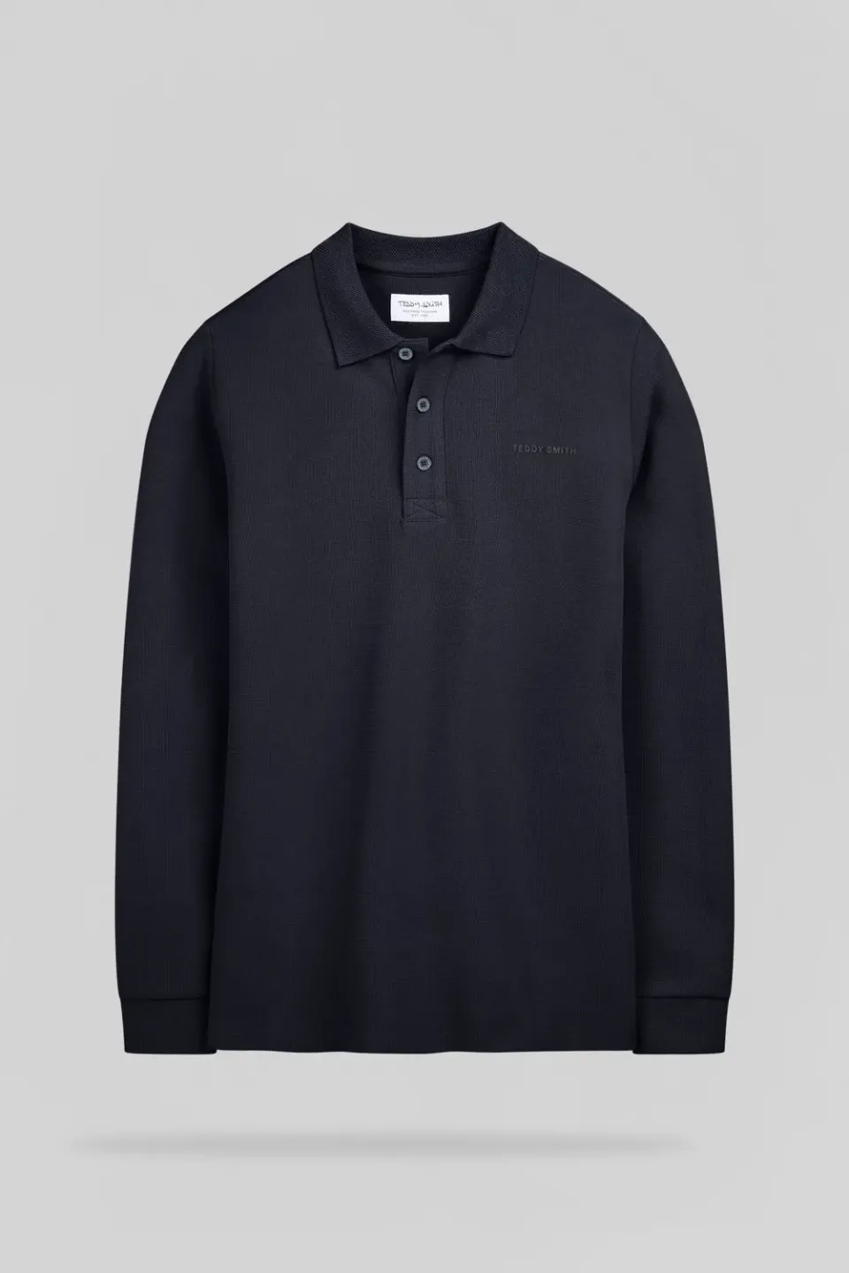 Teddy Smith P-Joel ML polo manica lunga blu navy cotone