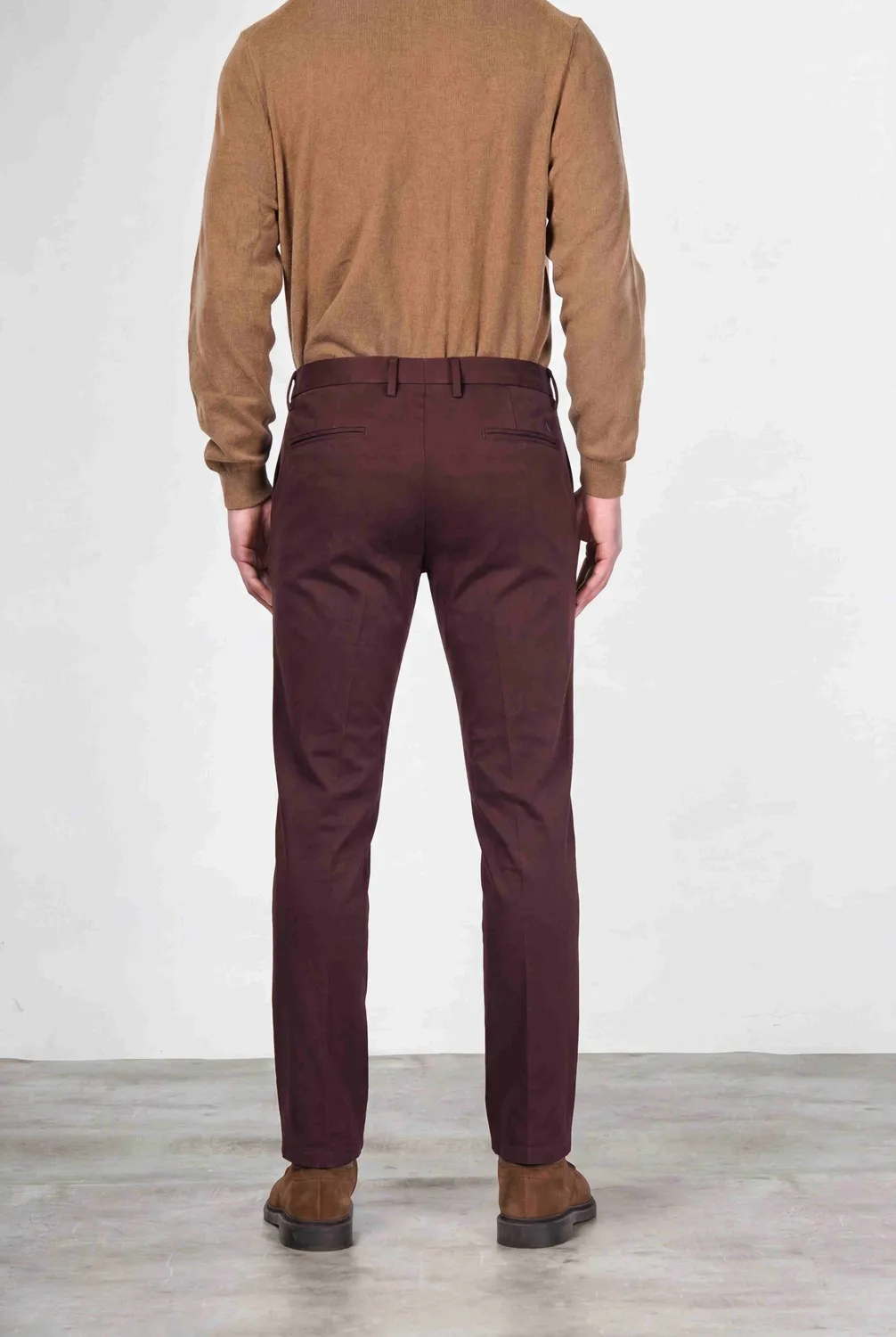 Mason's Torino Flex chino uomo raso slim bordeaux
