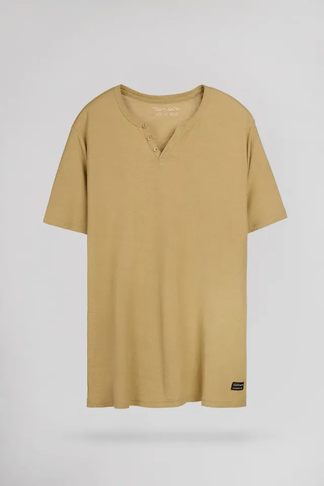 Teddy Smith T-Gabriel t-shirt uomo beige bottoni