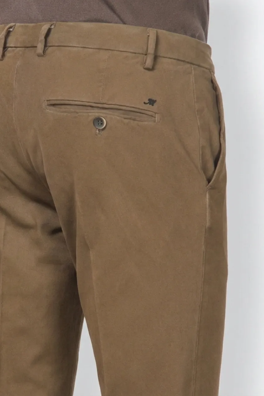 Mason's Milano pantalone chino tortora gabardina stretch