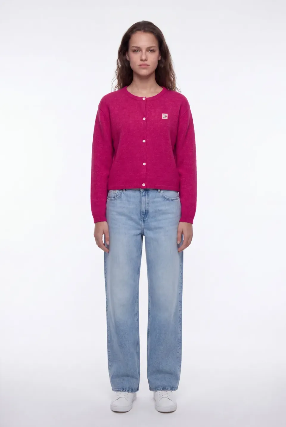 Teddy Smith G-Amelia Cardigan Donna Fucsia Misto Lana