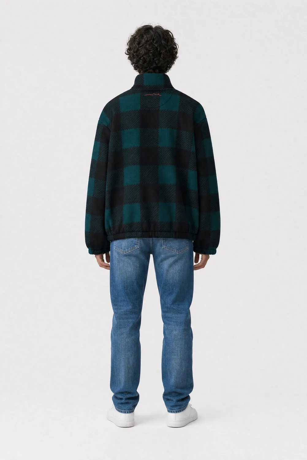 Teddy Smith B-Charles Jr Pile Ragazzo Verde Pino Quadri Sherpa