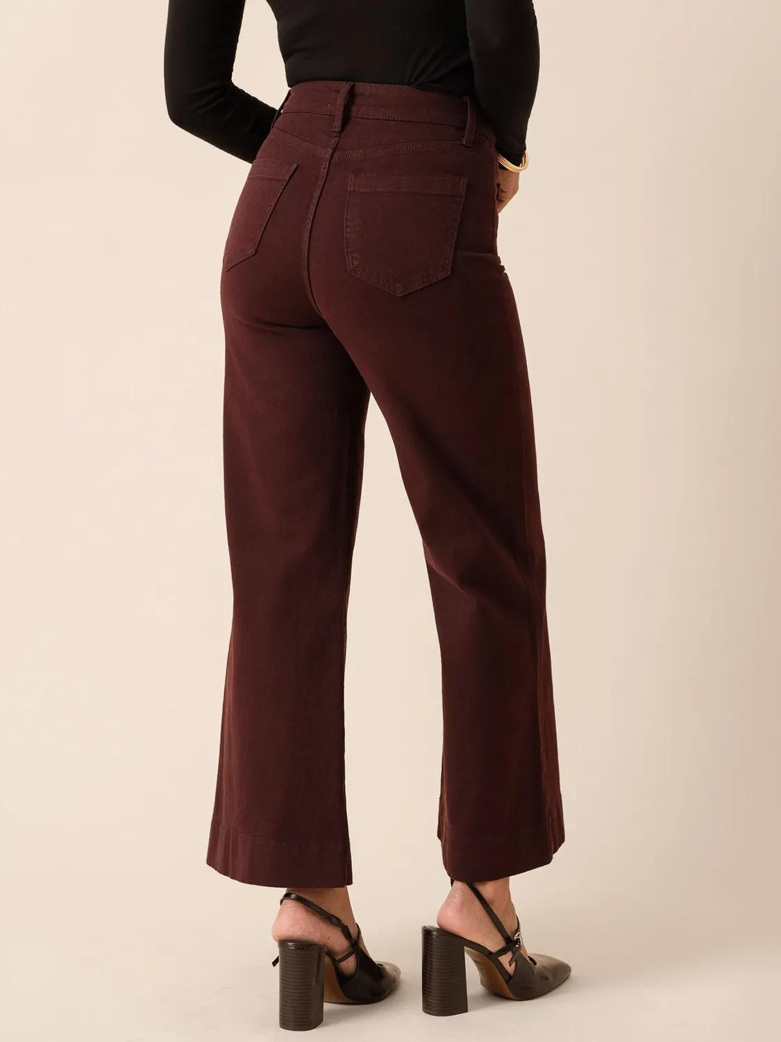 Oraije Gasparette jeans wide bordeaux fluido