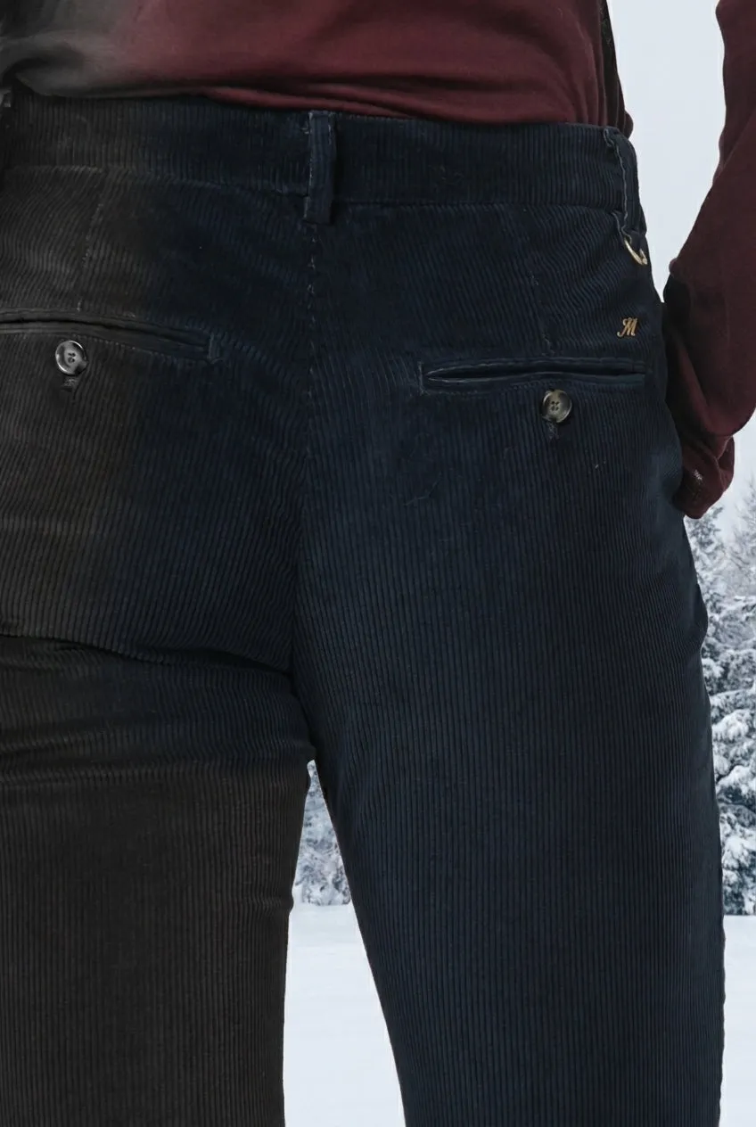 Mason's New York Slim chino donna navy velluto slim
