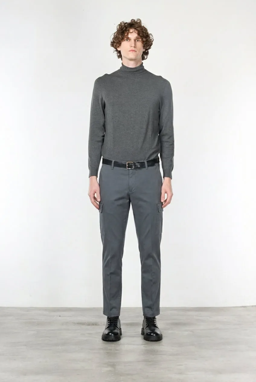 Mason's Chile Regular pantalone cargo uomo grigio stretch