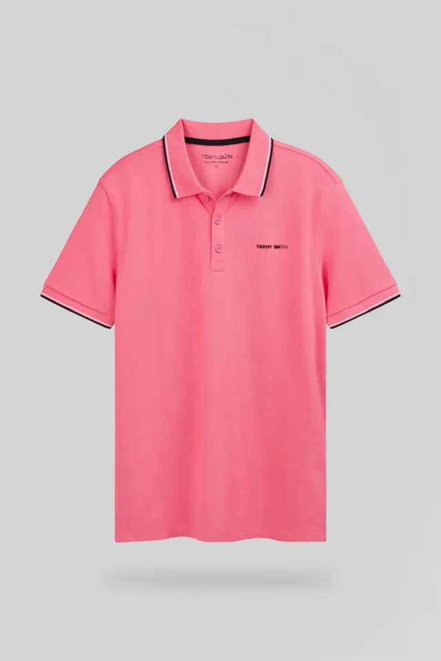 Teddy Smith Pasian 2 polo uomo rosa vif cotone