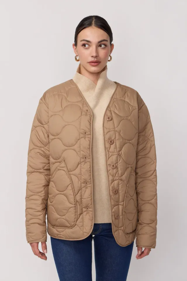 acquaverde Camo giacca trapuntata camel leggera