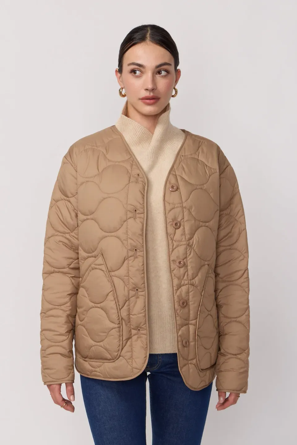 acquaverde Camo giacca trapuntata camel leggera