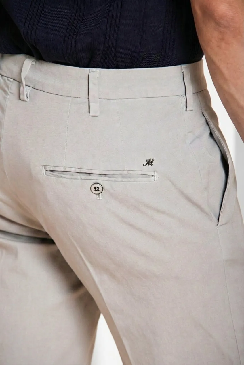 Mason's New York pantalone chino uomo grigio gabardina stretch