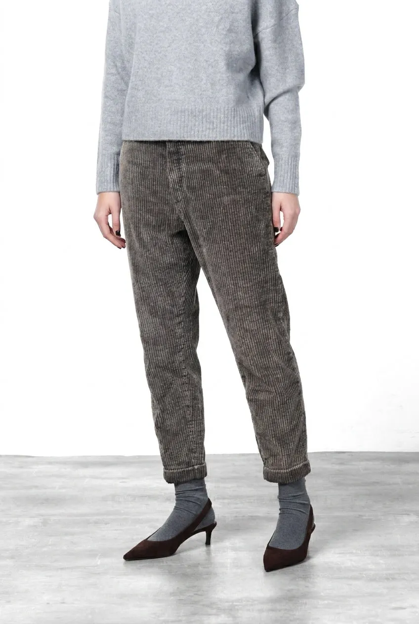 Mason's Malibu Jogger City pantalone donna marrone scuro velluto