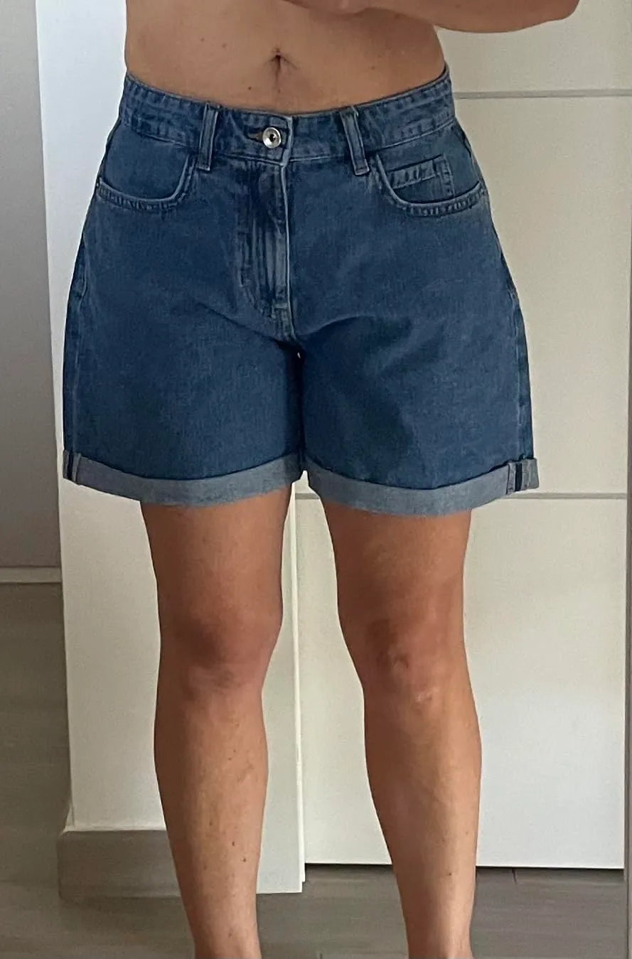 ONLY Onlvega High Waist shorts donna Medium Blue Denim