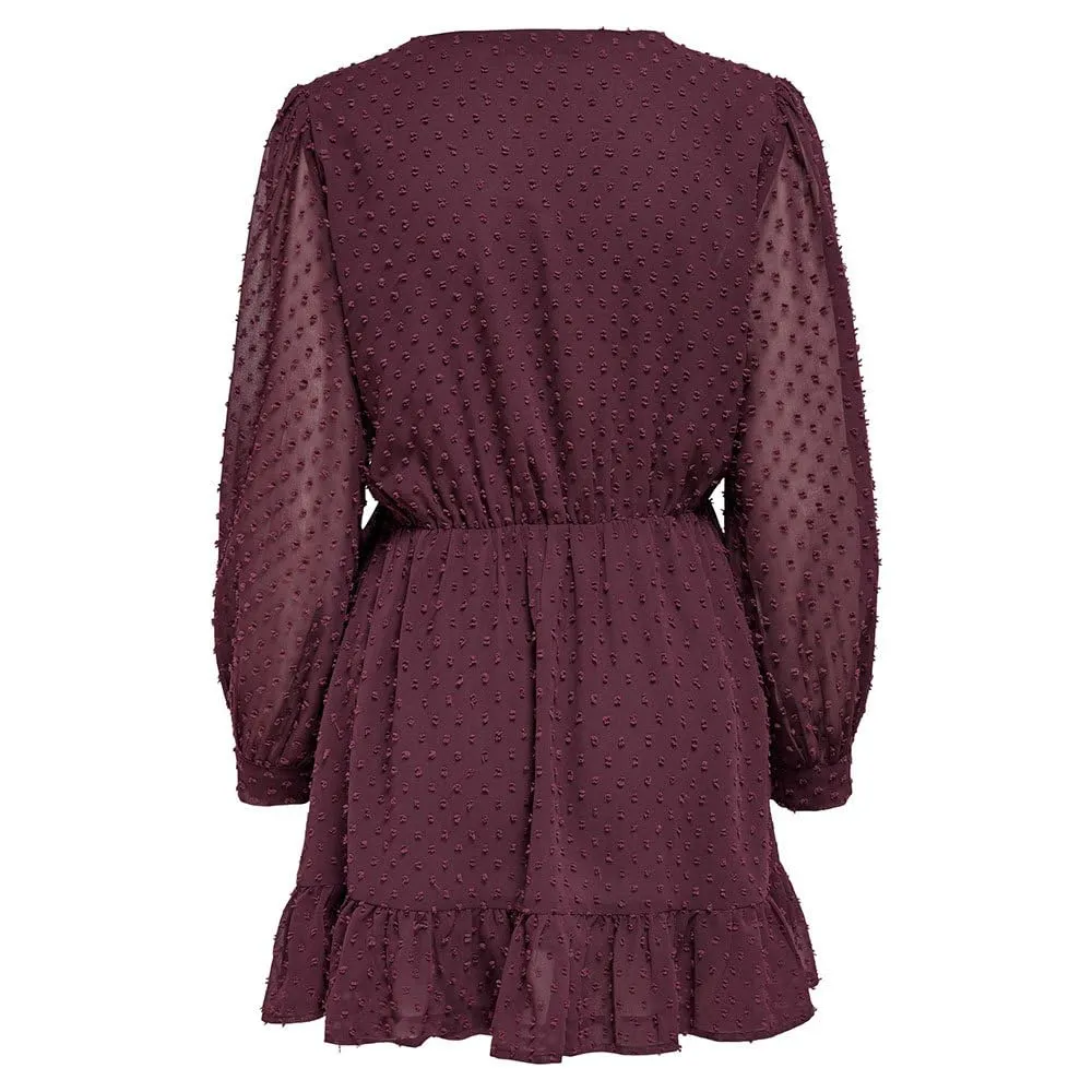 Only Onltiva Wrap abito corto donna nero incrocio