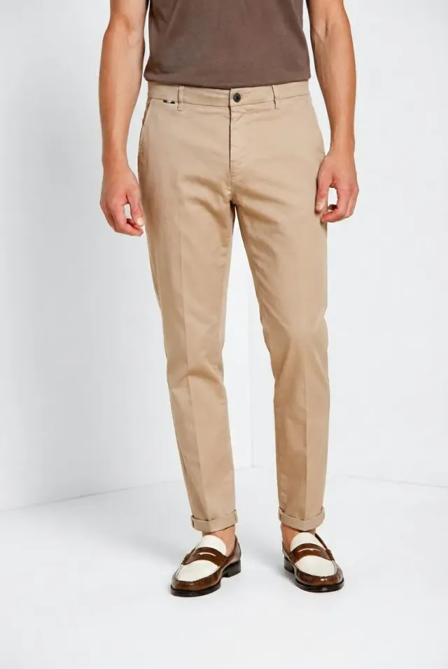 Mason's Osaka chino uomo beige medio carrot fit