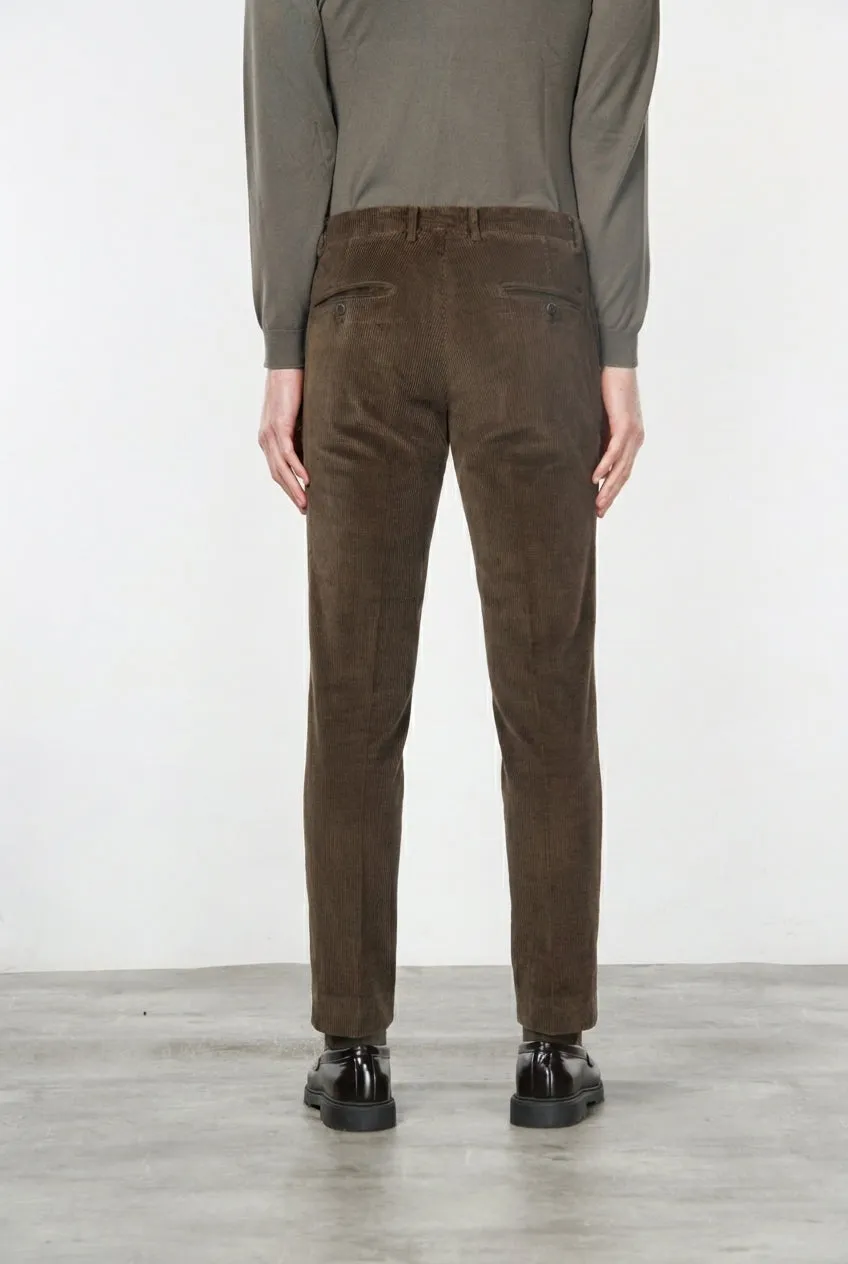 Mason's Milano chino uomo velluto marrone extra slim 500 righe