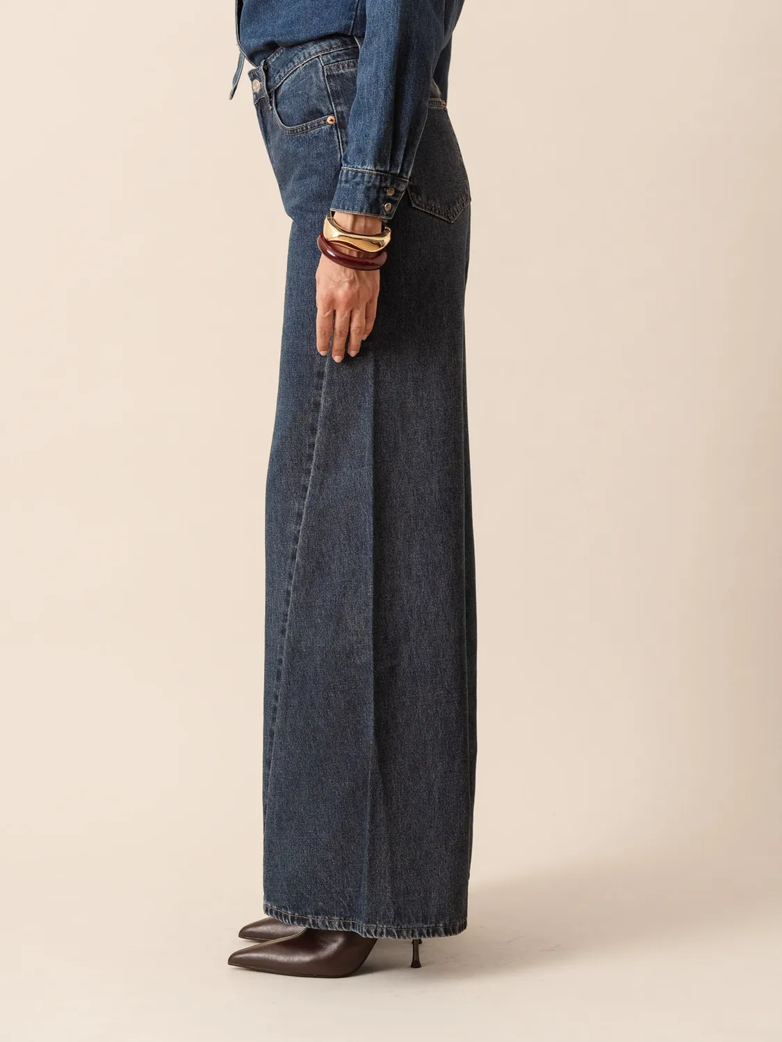 Oraije Barnes jeans palazzo blu scuro cotone