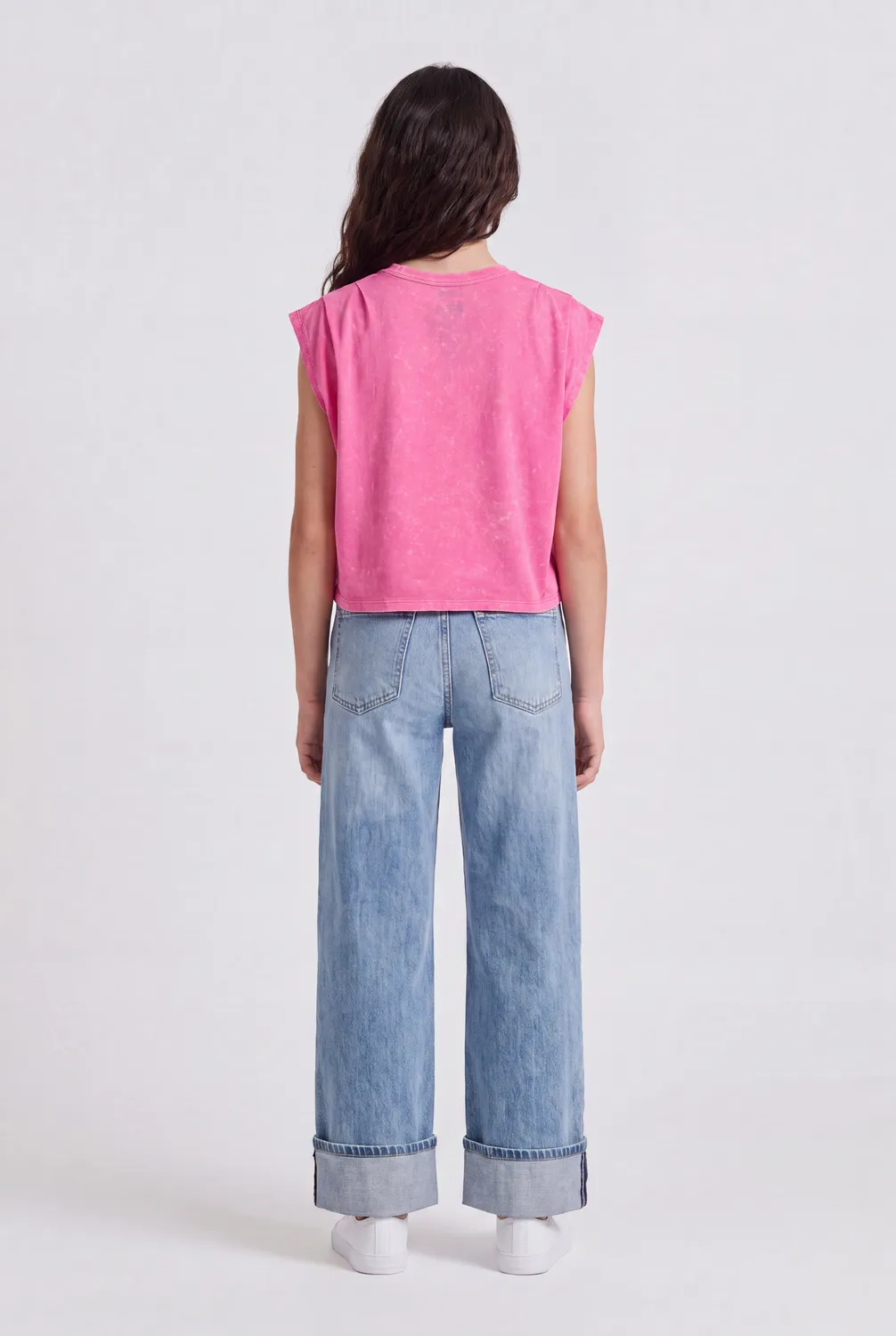 Teddy Smith T-Tany MC JR canotta bambina fuxia vintage
