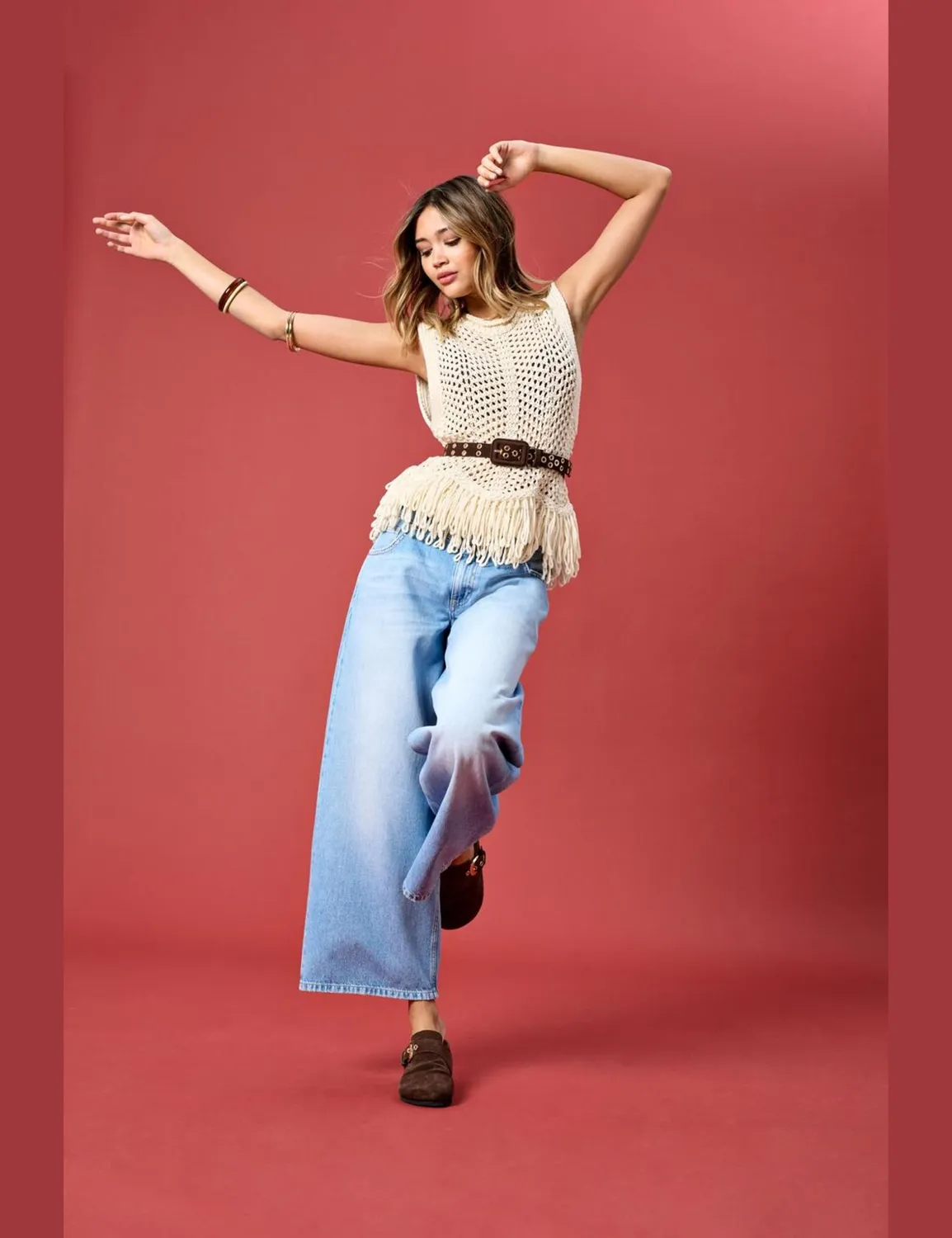ONLY Onlkimmie top frange betulla XS