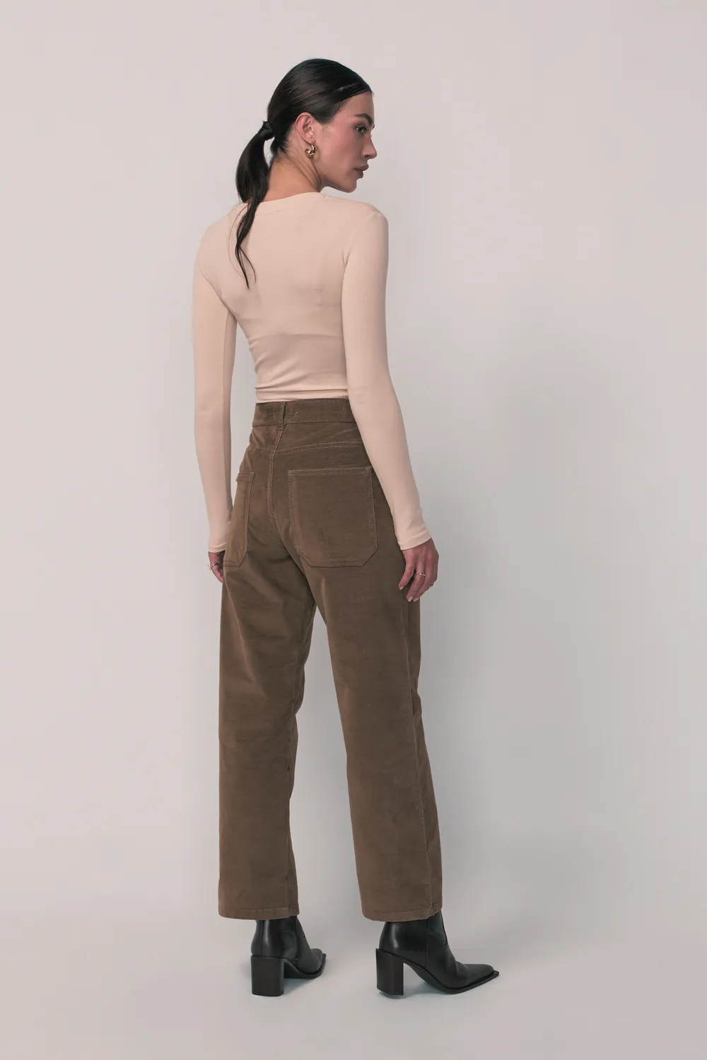 Acquaverde Eddy pantaloni velluto tabacco dritti